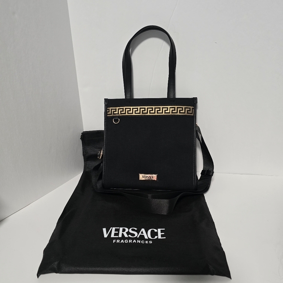 Versace Black And Gold Tote Bag With Dust Bag - NEW - Picture 4 of 17